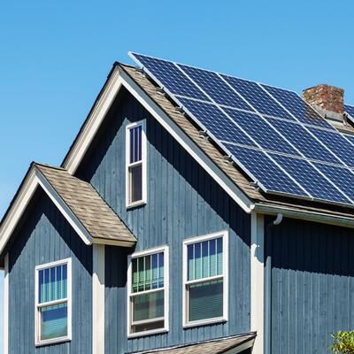 A house with solar panels